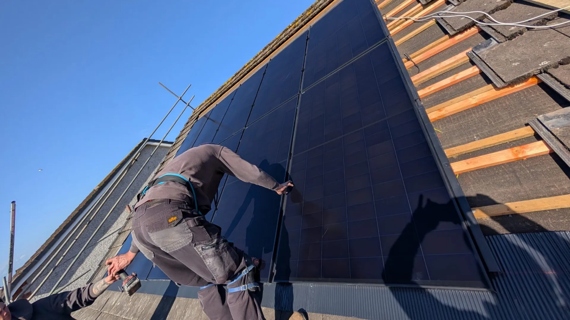 Solar panels installed on a Cumbrian property